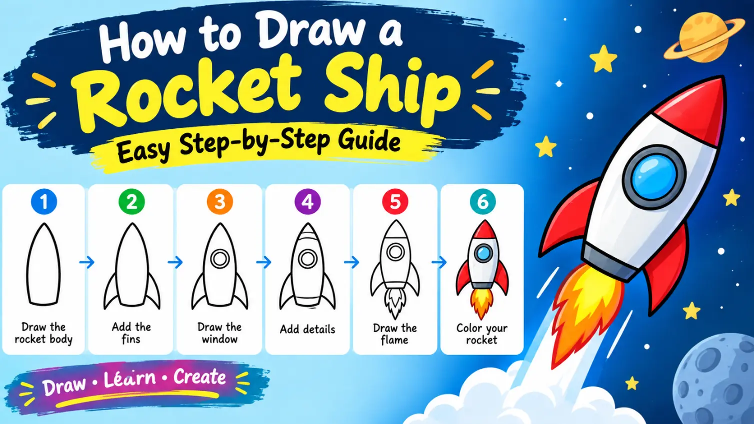 How To Draw A Rocket Ship